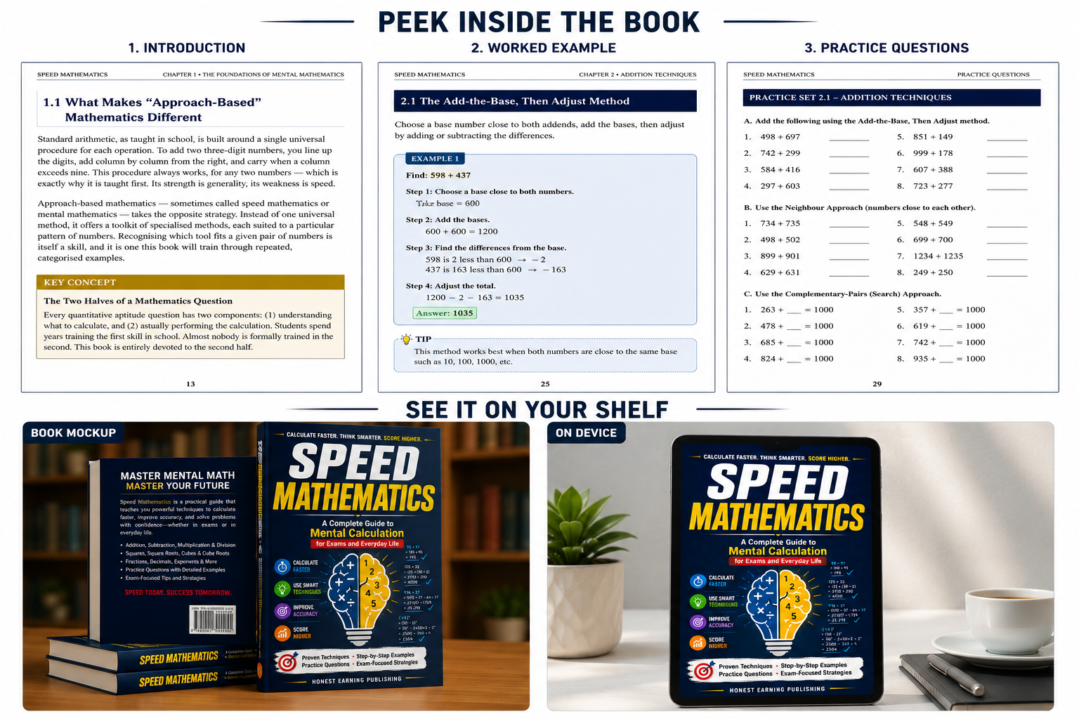 Speed Mathematics sample page — worked example