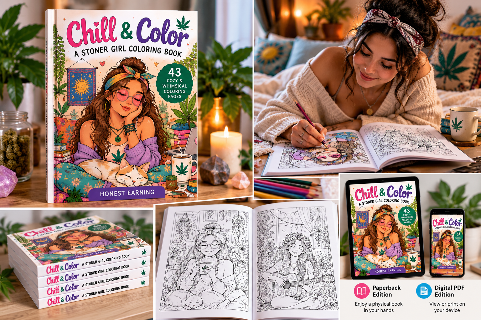 Relaxing coloring session with Chill and Color coloring book