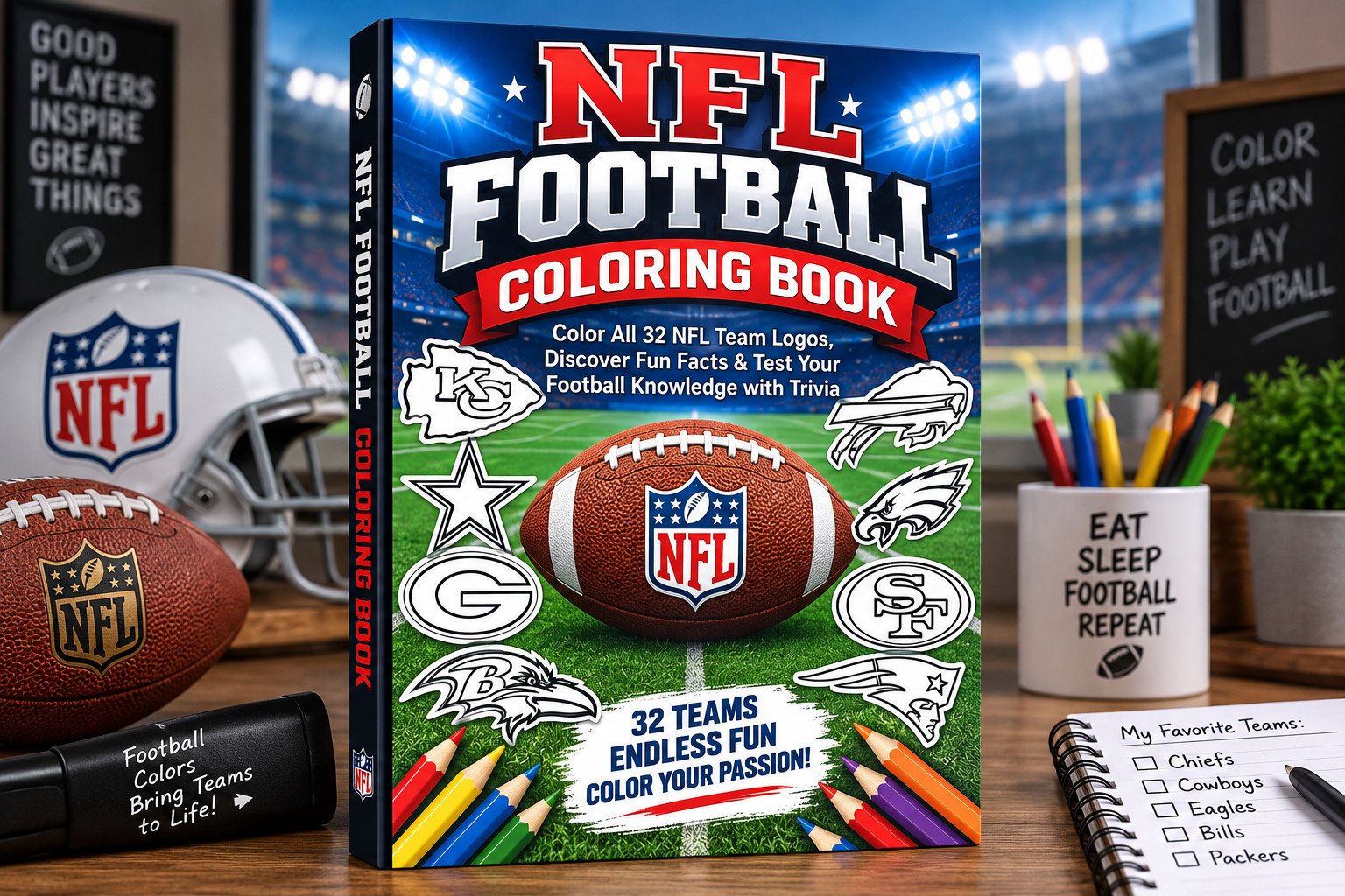 NFL Football Coloring Book cover
