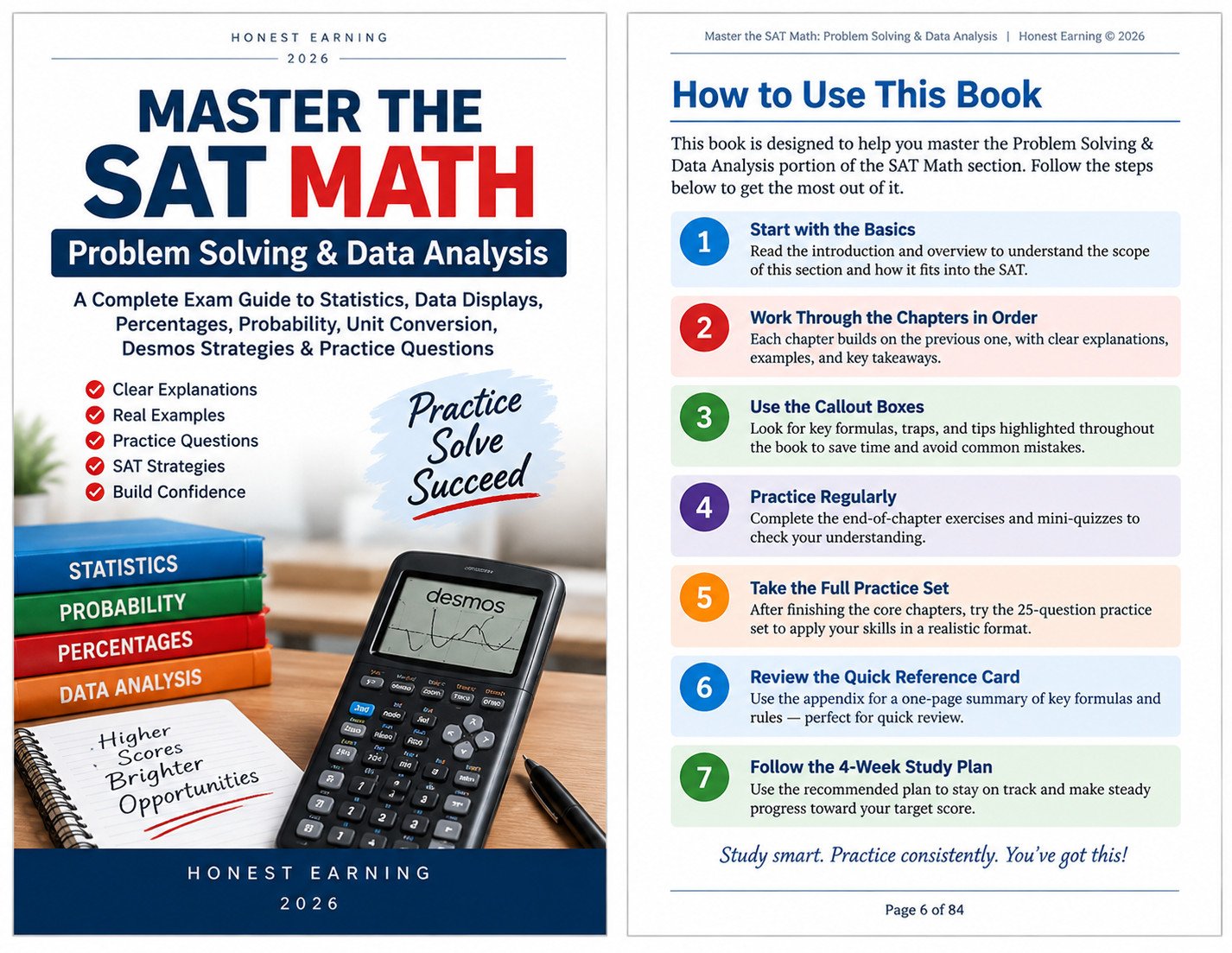 Master the SAT Math sample page — statistics and data analysis