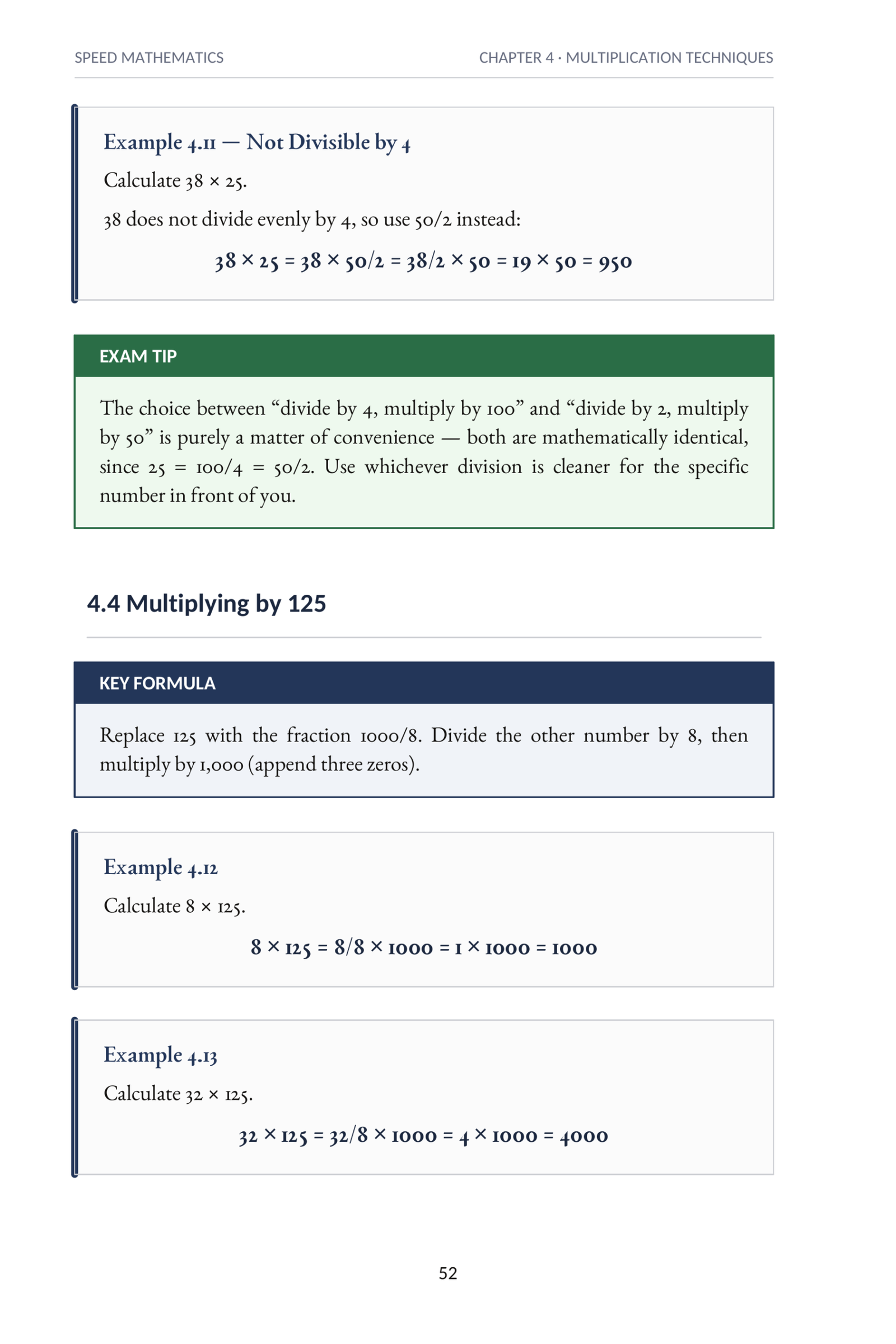 Speed Mathematics sample page — practice questions
