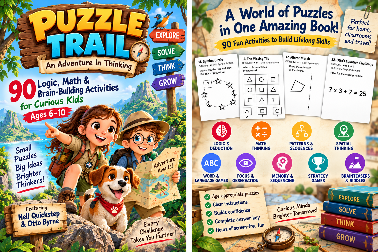 Puzzle Trail: 90 Logic, Math & Brain-Building Activities for Curious Kids Ages 6–10 2 Puzzle Trail: 90 Logic, Math & Brain-Building Activities for Curious Kids Ages 6–10 - Image 2